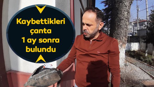 1 ay önce kaybolan bir çanta karların erimesiyle bulundu