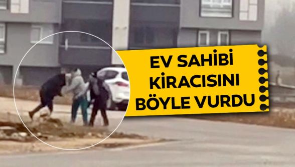 Ev sahibi kiracısını vurduğu anların görüntüleri