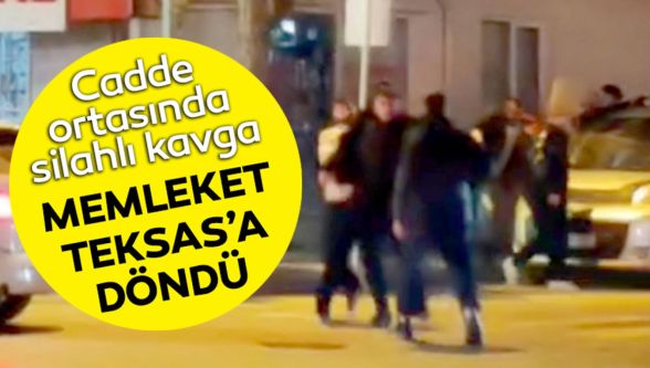 Cadde ortasında silahlı yumruklu kavga