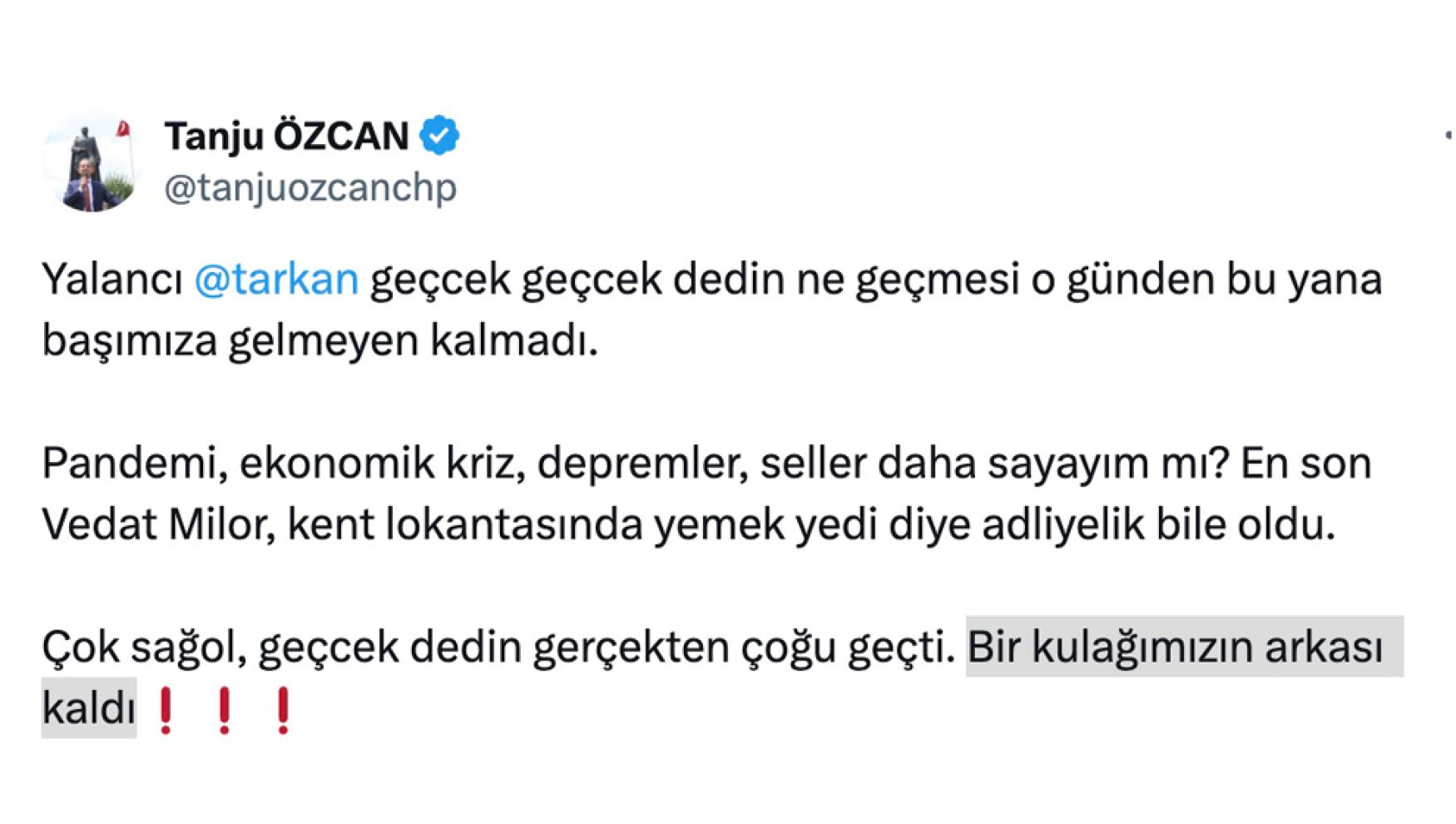 Tanju Özcan Tarkan'a 'yalancı tarkan' diye seslendi