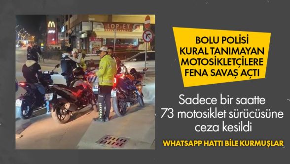 Trafik ekipleri motosikletçileri ablukaya aldı: Bir saatte 73 sürücüye ceza kesildi