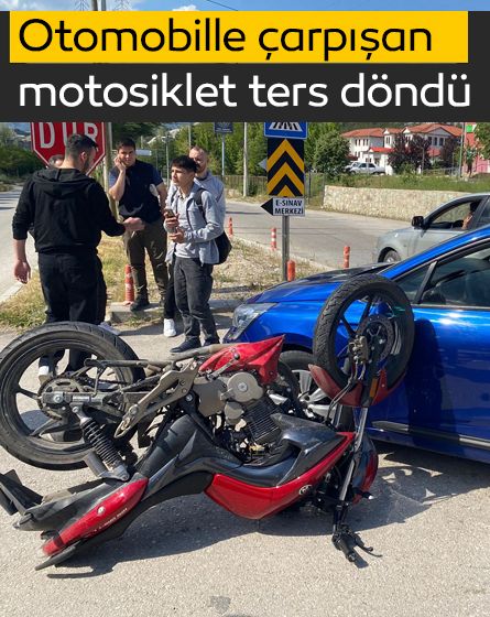 Otomobille çarpışan motosiklet sürücüsü yaralandı