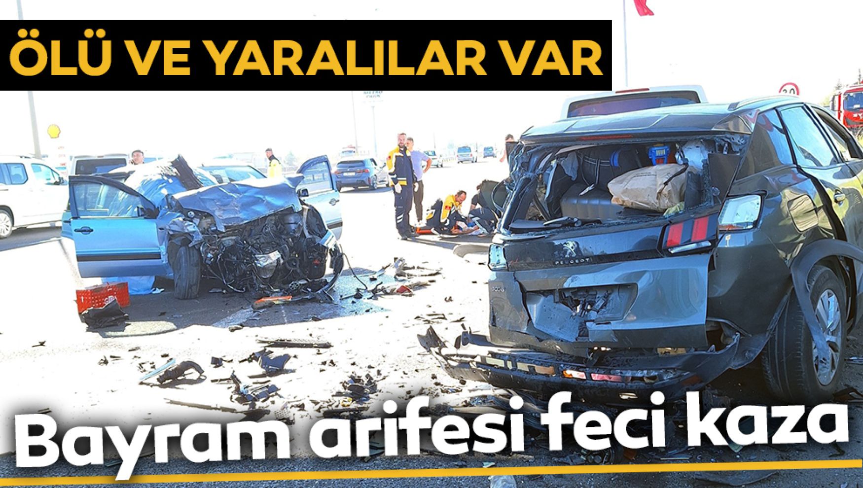 Bayram yolunda feci kaza: 1 ölü, 6 yaralı
