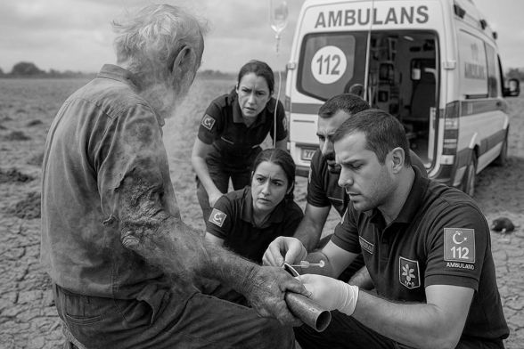 70 yaşındaki adamın elinde köstebek tabancası patladı