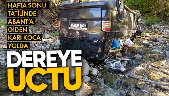 Kocaeli'nden Bolu'ya gelen çift Abant yolunda kaza yaptı