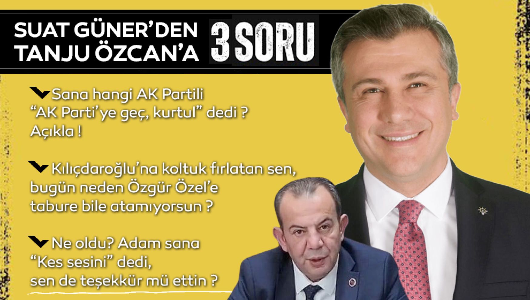 AK Parti İl Başkanı Güner'den Özcan'a üç soruluk çıkış