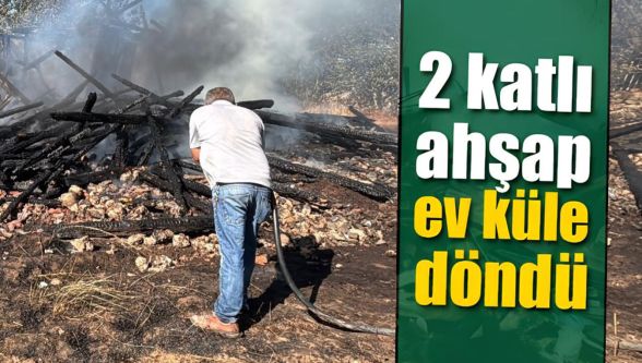 Bolu'da otluk arazide çıkan yangın 2 katlı evi küle çevirdi
