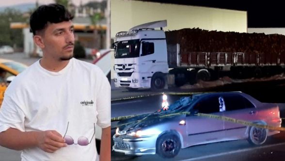 Tırın brandasını katlarken otomobil çarptı: Sürücü hayatını kaybetti