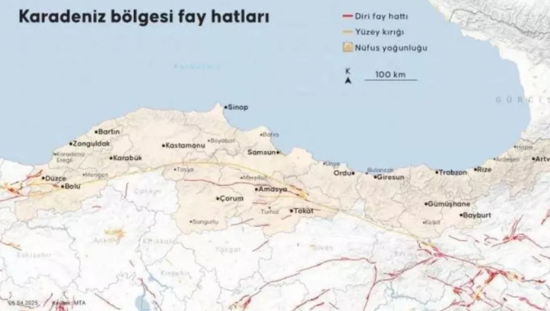 Bolu, birinci derece deprem bölgesinde: MTA yeni fay hattı haritasını paylaştı