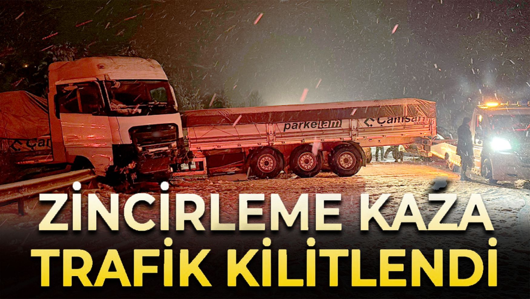 Bolu'da TEM Otoyolu'nda kar nedeniyle zincirleme kaza: 2 yaralı