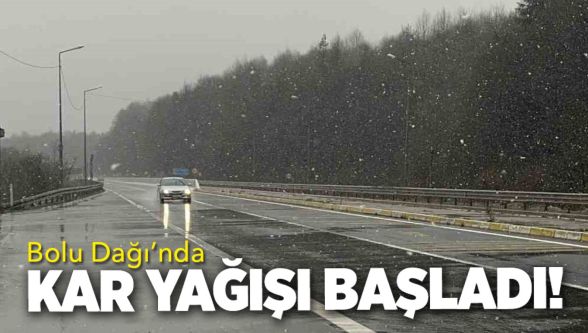 D-100 kara yolunun Bolu Dağı geçişinde kar yağışı etkili oluyor