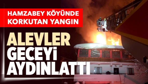 Bolu'da iki katlı evin çatısı alevlere teslim oldu