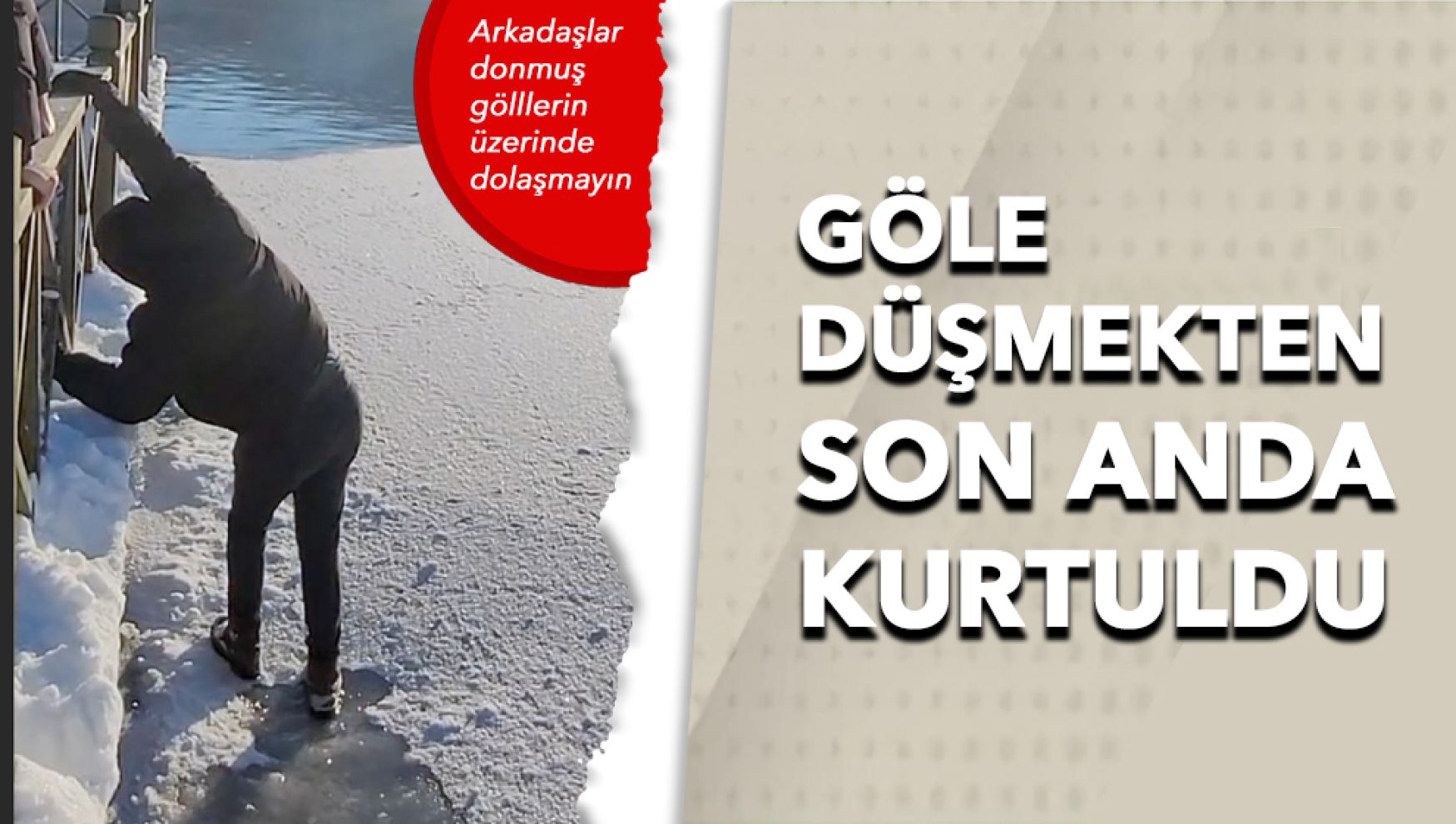 Abant'ta donmuş göl üzerinde tehlikeli yürüyüş: buz kırıldı, facia ucuz atlatıldı