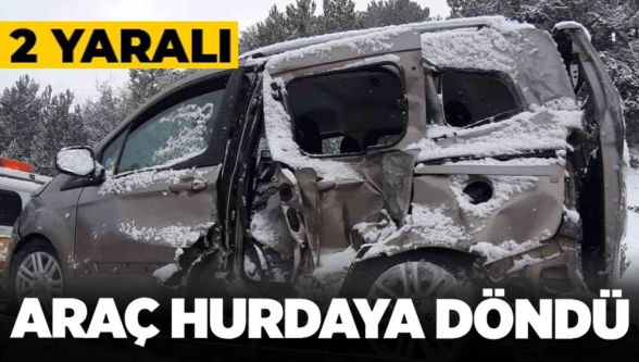 Mudurnu-Bolu yolunda kamyon ile hafif ticari araç çarpıştı: 2 yaralı