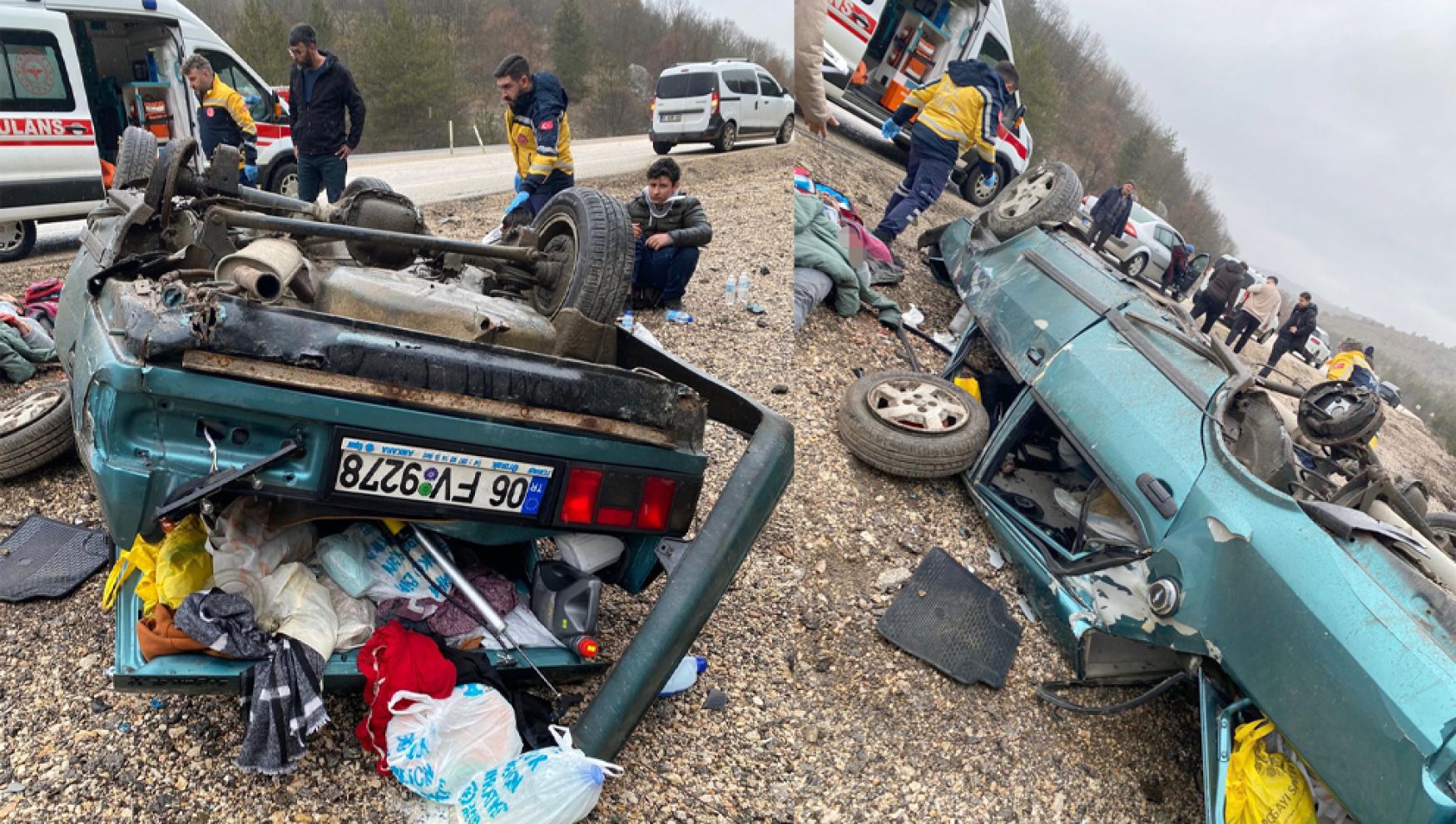 Bolu’da otomobil takla attı: 4 kişi yaralandı