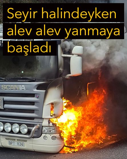 Bolu Dağı'nda boş tanker alev alev yandı