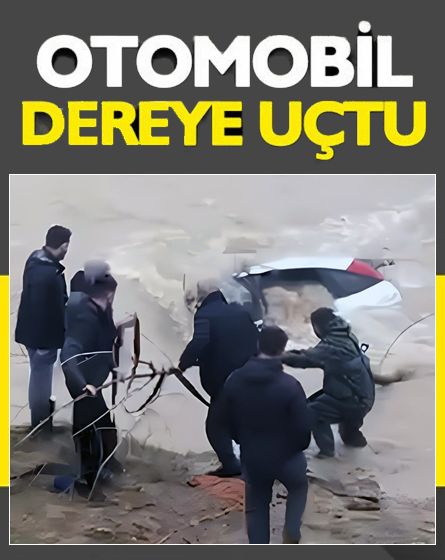 Bolu'da dereye gömülen otomobil paniğe neden oldu