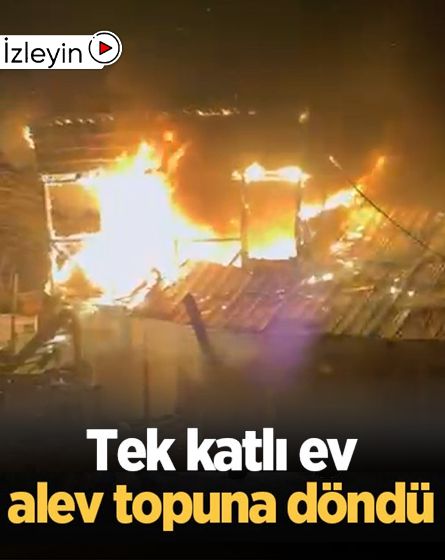 Bolu Mudurnu'da tek katlı ev yangında küle döndü