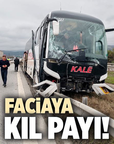 Bolu'da yolcu otobüsü tırla çarpıştı: Orta refüje savruldu