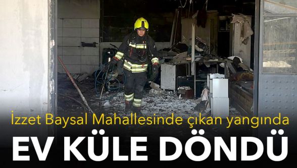 Bolu'da tek katlı ev çıkan yangında küle döndü