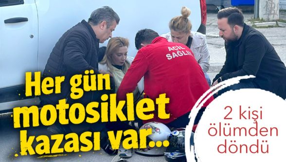 Bolu'da motosiklet ile hafif ticari araç çarpıştı: 2 yaralı