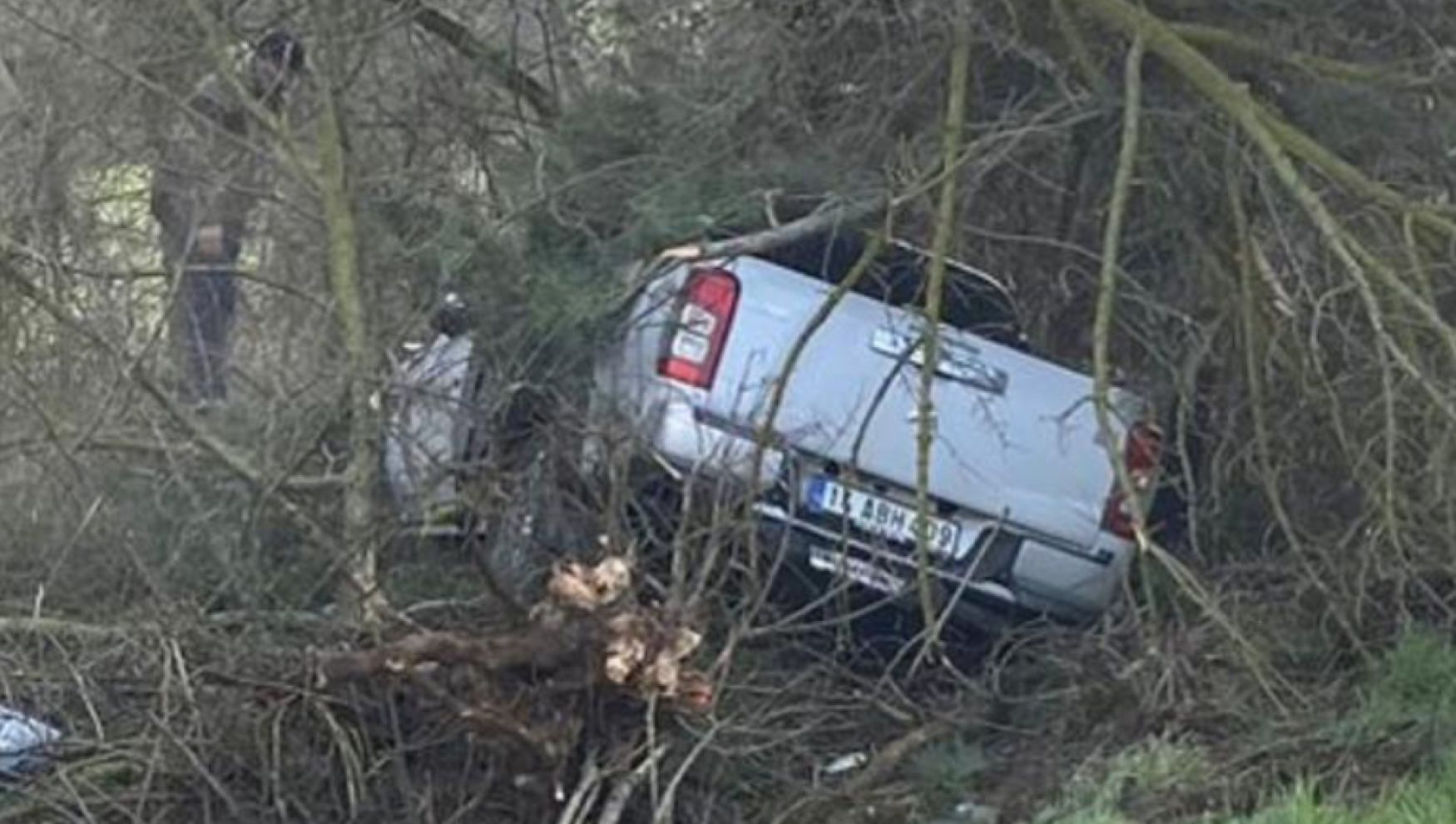 Ağaçlara çarparak durabildi