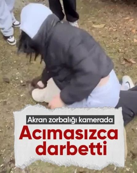 Bolu'da yere düşen kız öğrenciyi tekmelediler