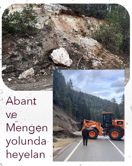 Mengen ve Abant yolunda heyelan: Yol kapandı, ekipler seferber oldu