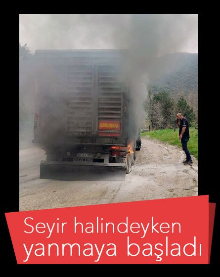 Seyir halindeyken lastik alev aldı