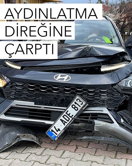 Şişeye baktı, direğe çarptı!