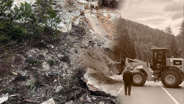 Mengen ve Abant yolunda heyelan: Yol kapandı, ekipler seferber oldu