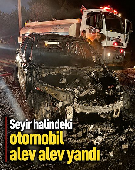 Seyir halindeki otomobil alev topuna döndü