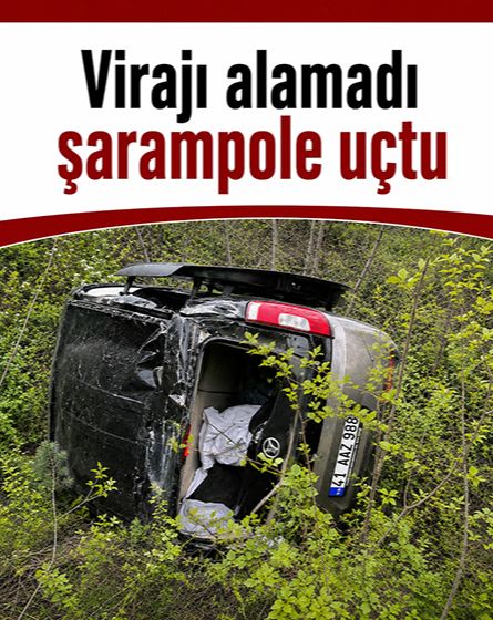Virajı alamadı, şarampole uçtu: 3 yaralı