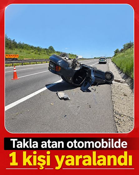 Yeniçağa gişelerinde otomobil takla attı