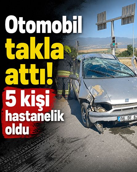 Bolu'da otomobil takla attı! 5 kişi yaralandı