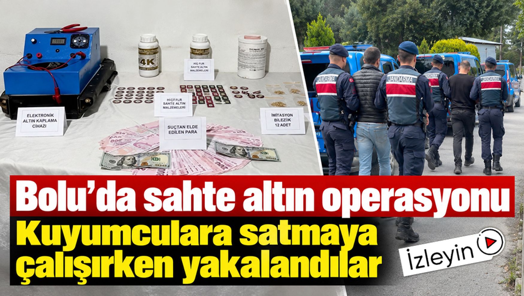 Bolu'da sahte altın operasyonu: Kuyumculara satmaya çalışırken suçüstü yakalandılar