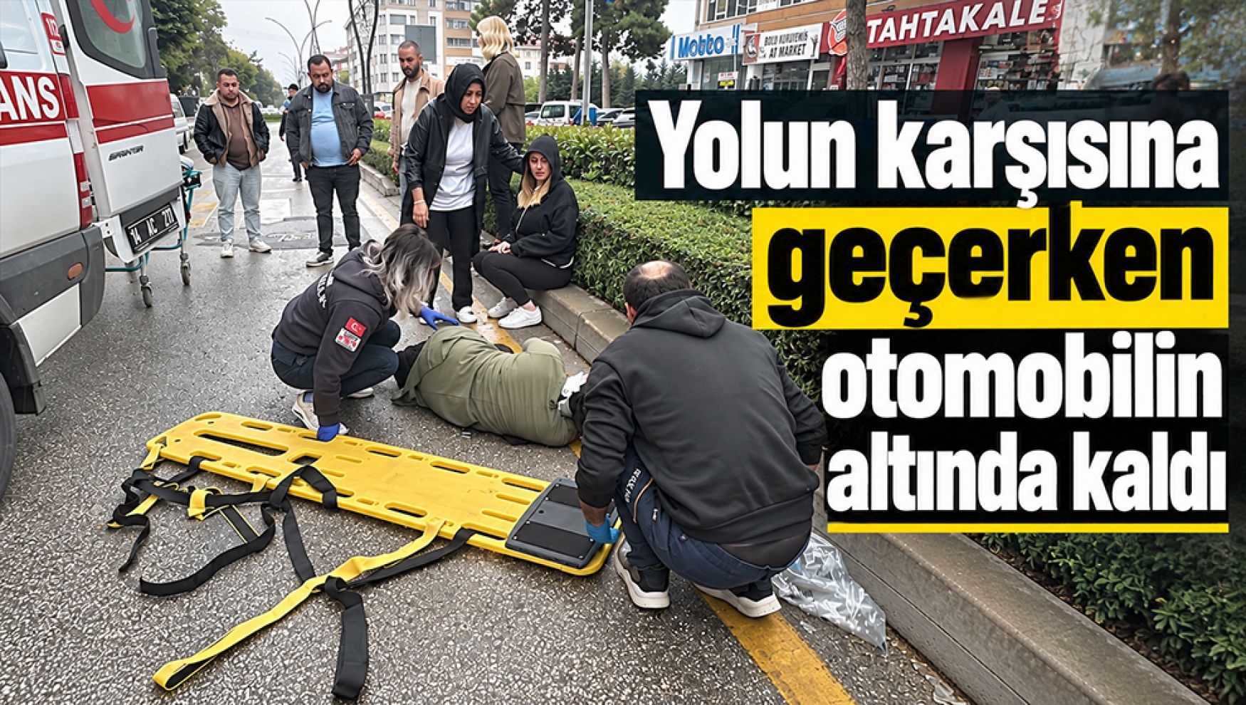 Bolu'da yolun karşısına geçmek isteyen kadına otomobil çarptı