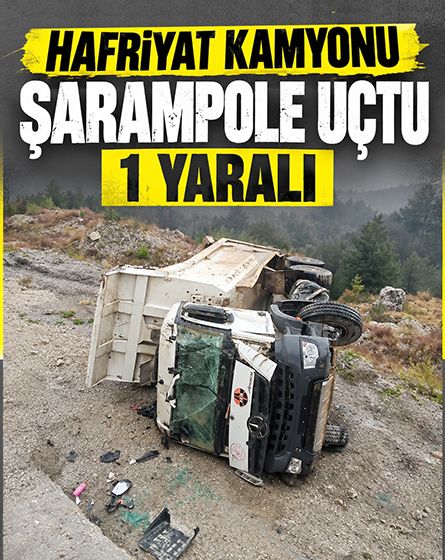 Bolu'da yağış kazayı getirdi: Hafriyat kamyonu şarampole devrildi