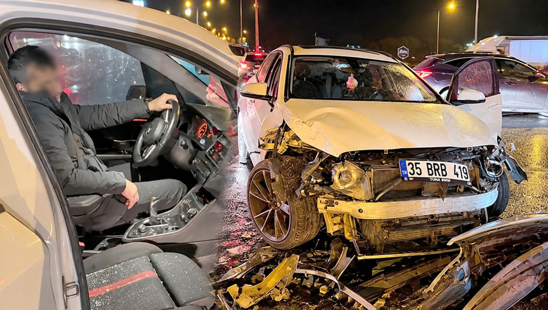 Abant Kavşağı'nda kaza! Şoka giren sürücüyü vatandaşlar teselli etti