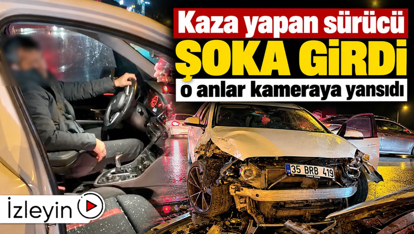 Abant Kavşağı'nda kaza! Şoka giren sürücüyü vatandaşlar teselli etti