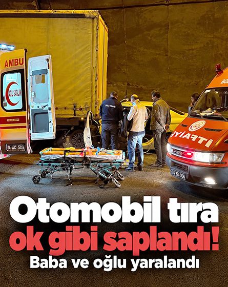 Otomobil tıra ok gibi saplandı! Baba ve oğlu yaralandı